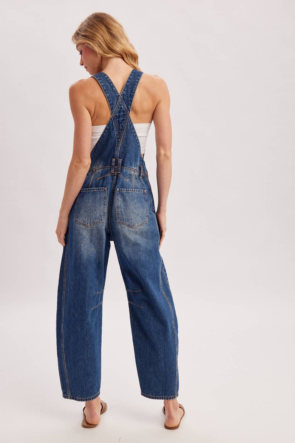 DENIM BARREL OVERALLS