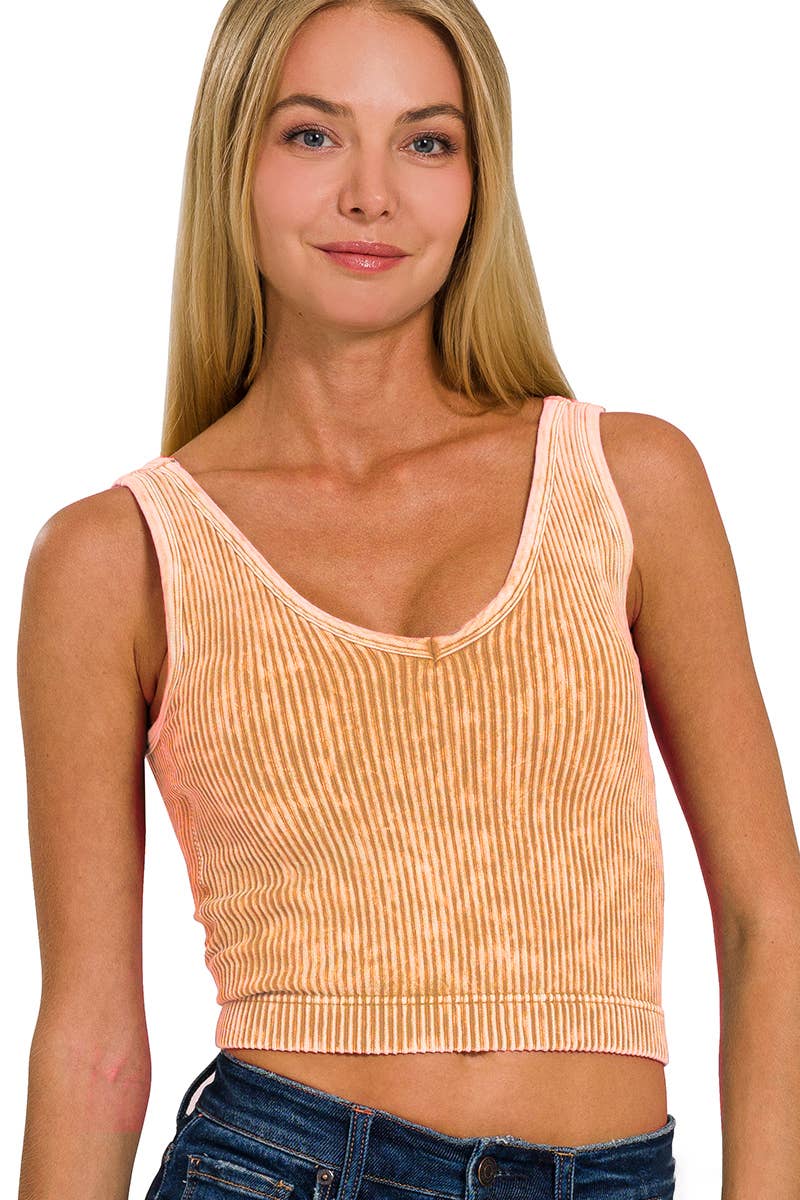 `Washed Seamless Tank Top - Zenana