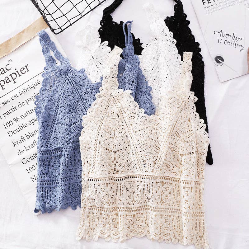 Women's leeveless Layering Crochet Lace Tank Top Vest