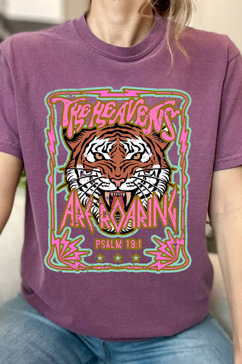 The Heavens Are Roaring Tiger Comfort Colors Tee
