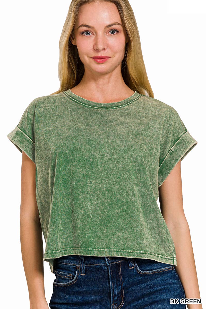 `100% Cotton Washed Tee - Zenana