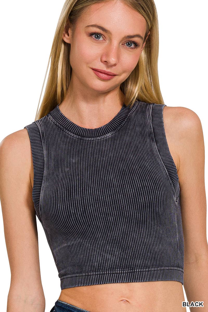 `Washed Seamless Tank Top - Zenana