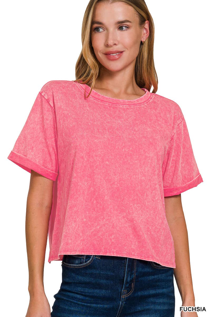 `100% Cotton Washed Tee - Zenana