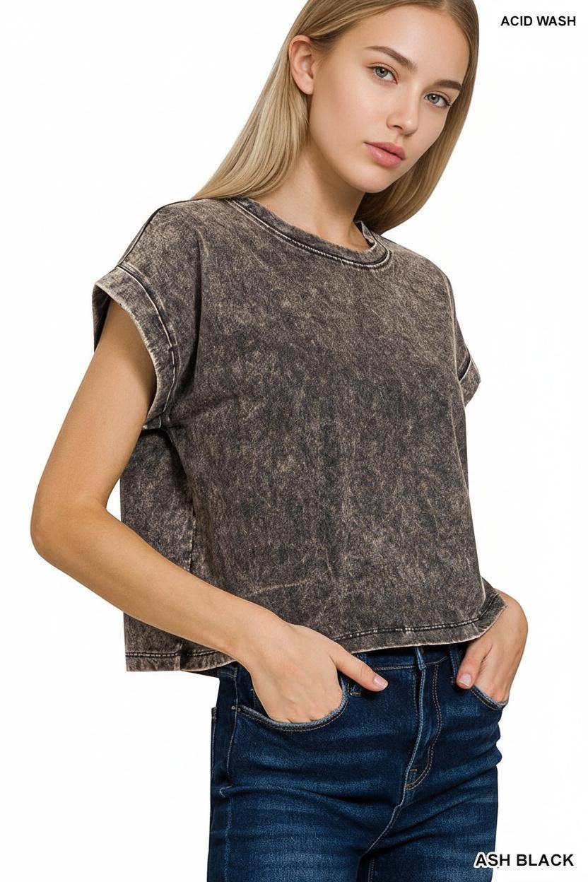 `100% Cotton Washed Tee - Zenana