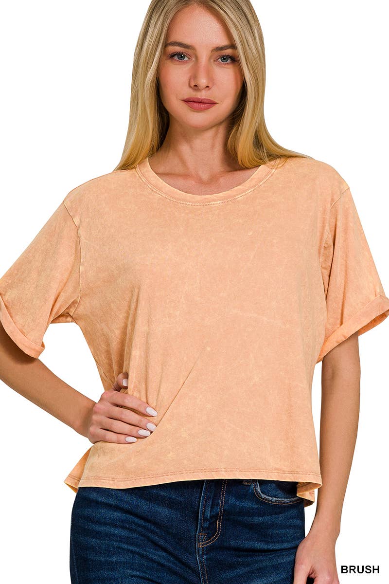 `100% Cotton Washed Tee - Zenana