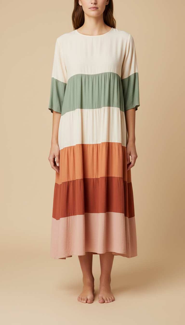 Sunrise Peach Layered Dress
