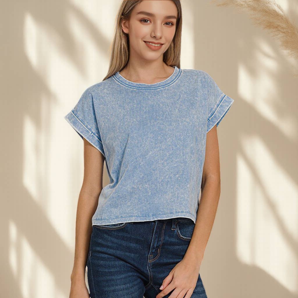 `100% Cotton Washed Tee - Zenana