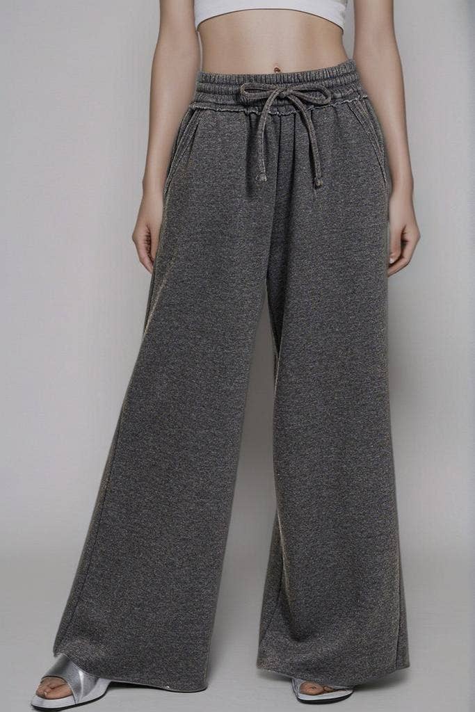 `Washed Sweatpants With Pockets - Zenana