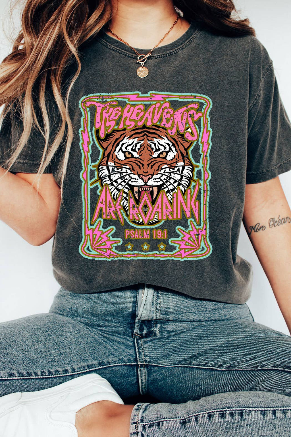 The Heavens Are Roaring Tiger Comfort Colors Tee