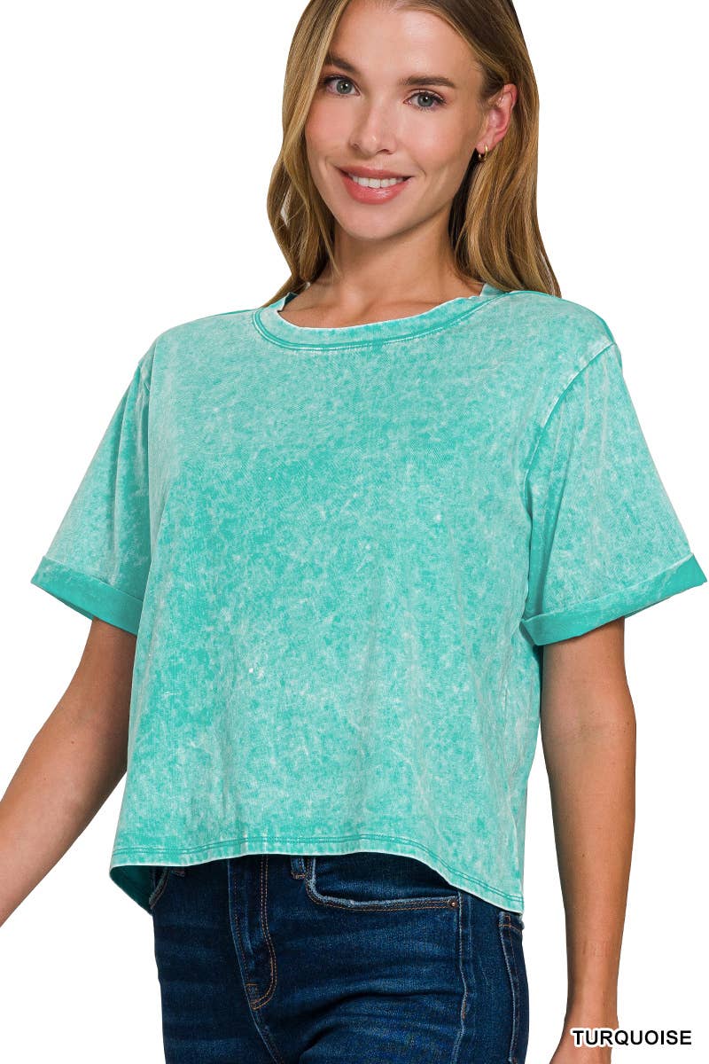 `100% Cotton Washed Tee - Zenana