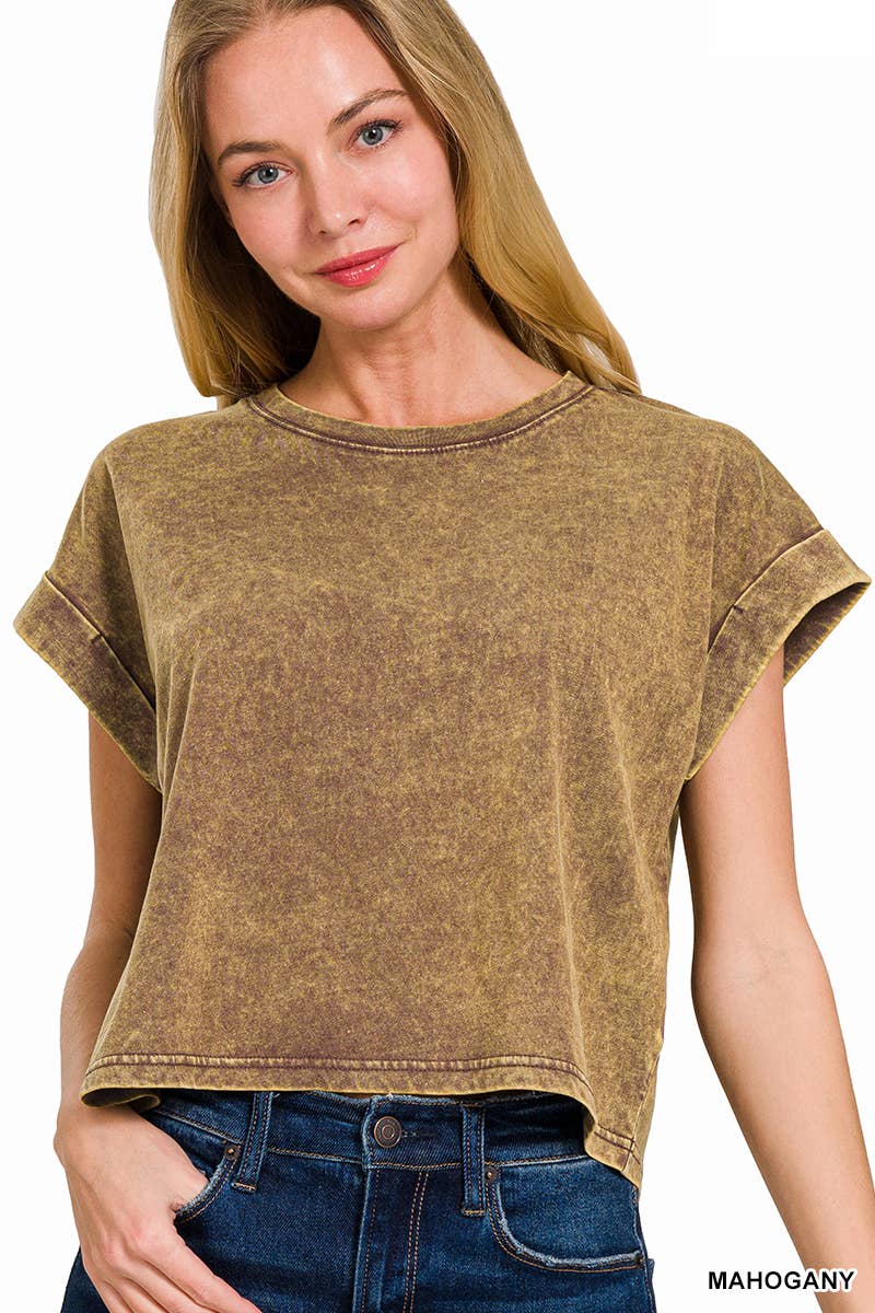 `100% Cotton Washed Tee - Zenana