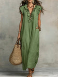 V Neck Bohemian Flutter Sleeve Flowy Boho Maxi Dress