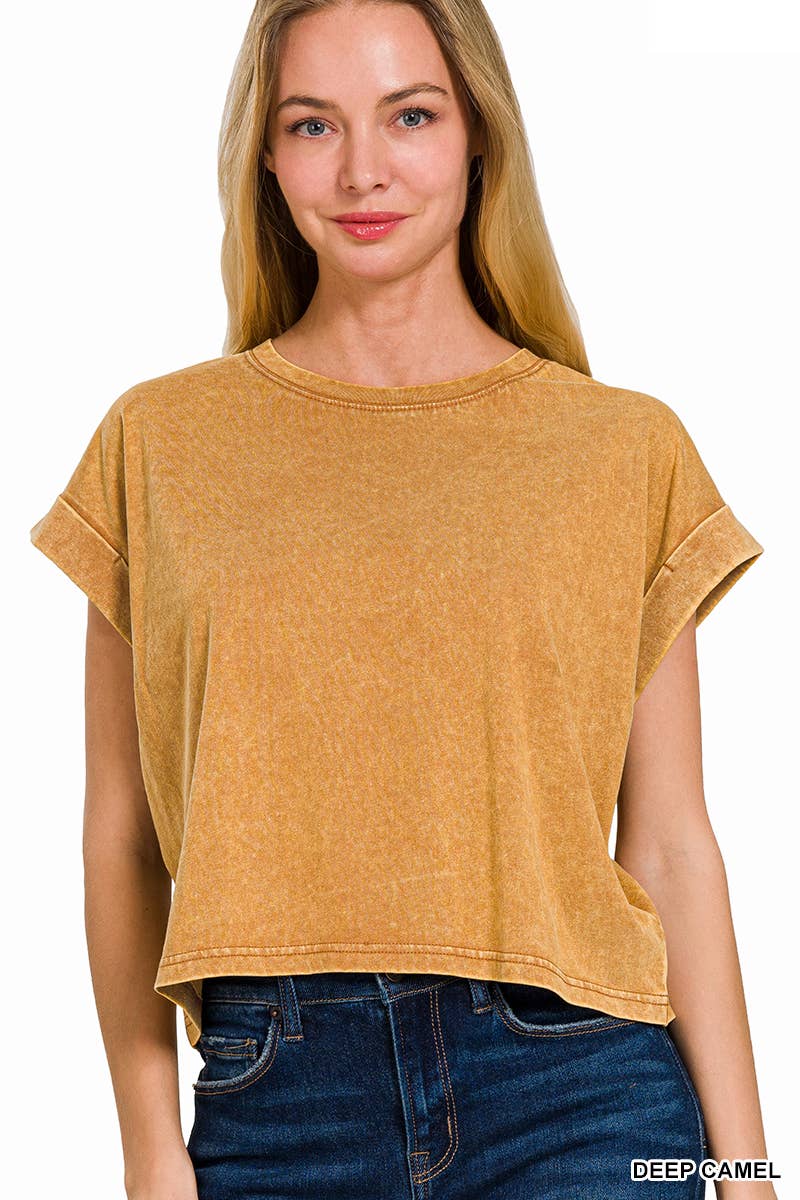 `100% Cotton Washed Tee - Zenana