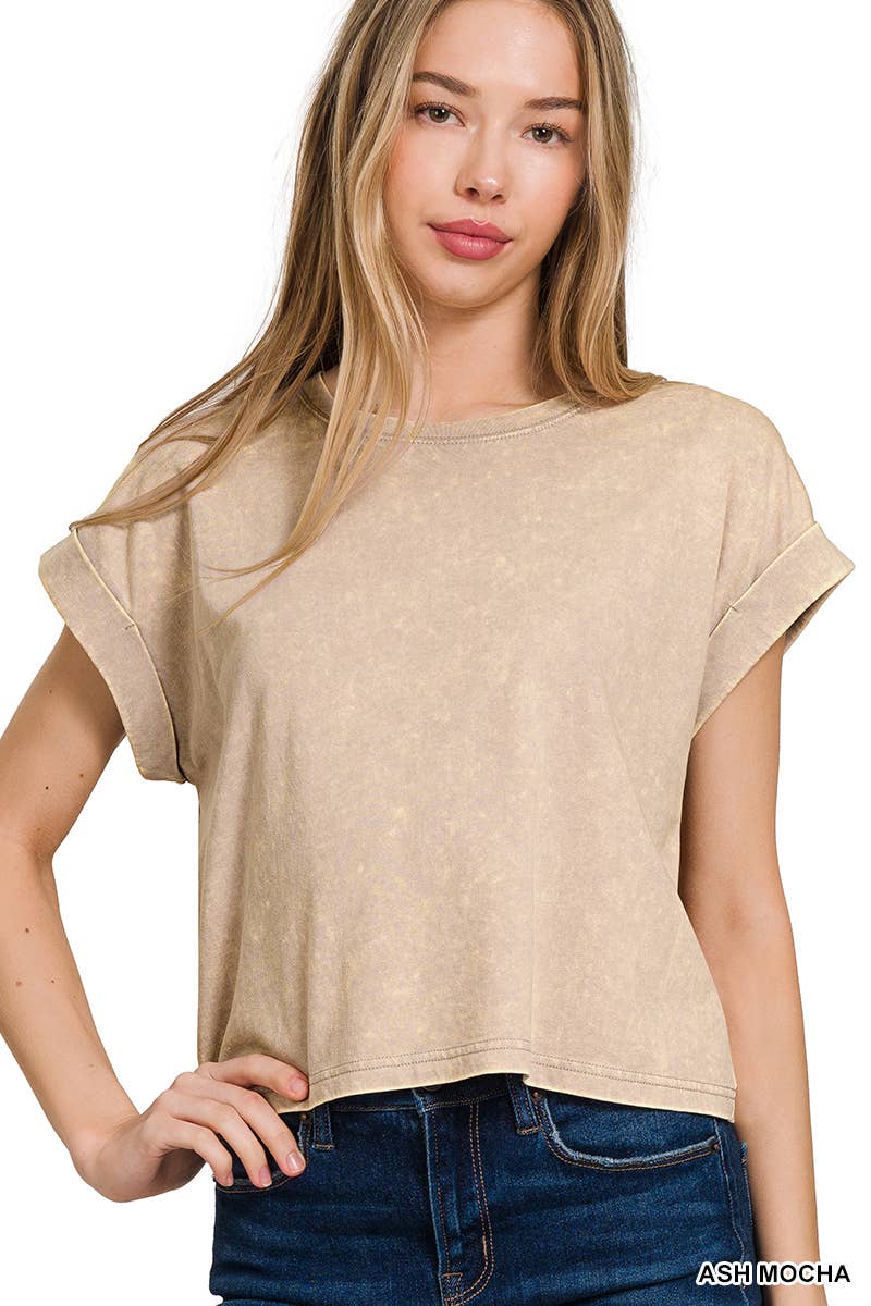 `100% Cotton Washed Tee - Zenana