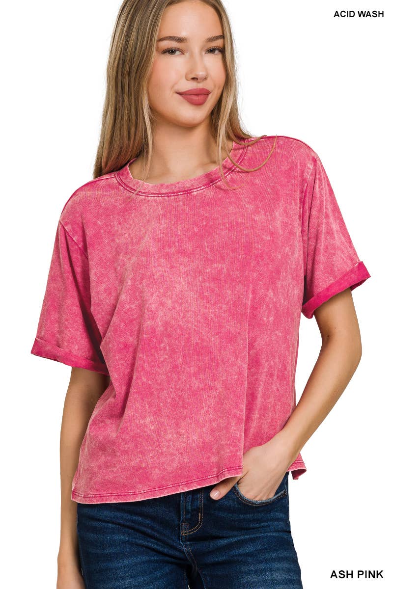 `100% Cotton Washed Tee - Zenana