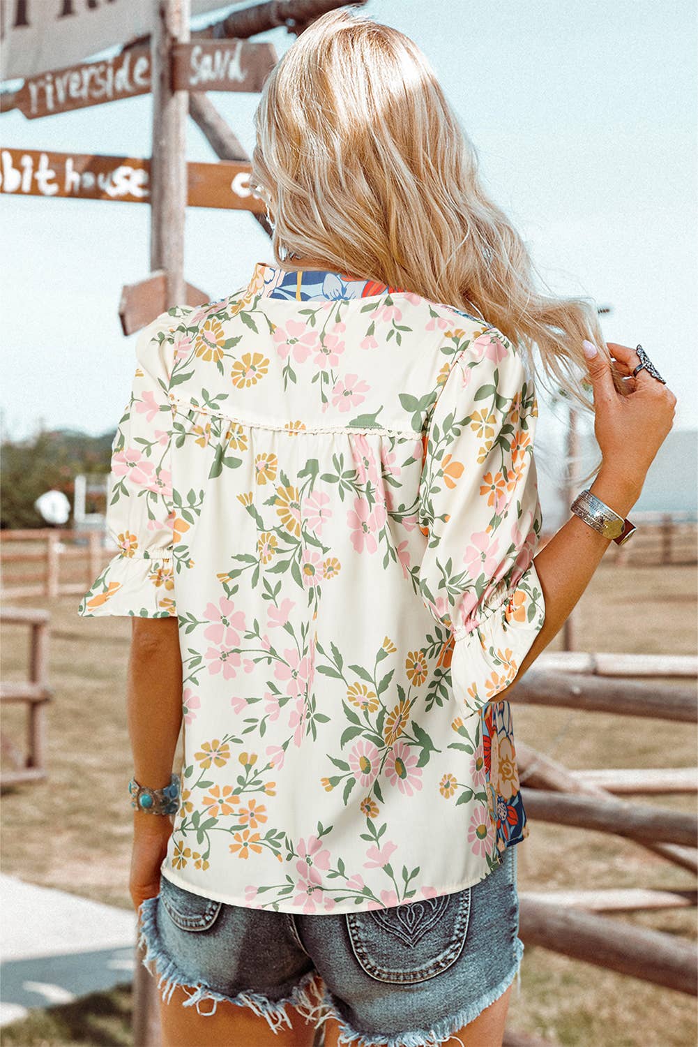 Summer Fashion Crochet Boho Half Sleeve Floral Blouse (S-4X)
