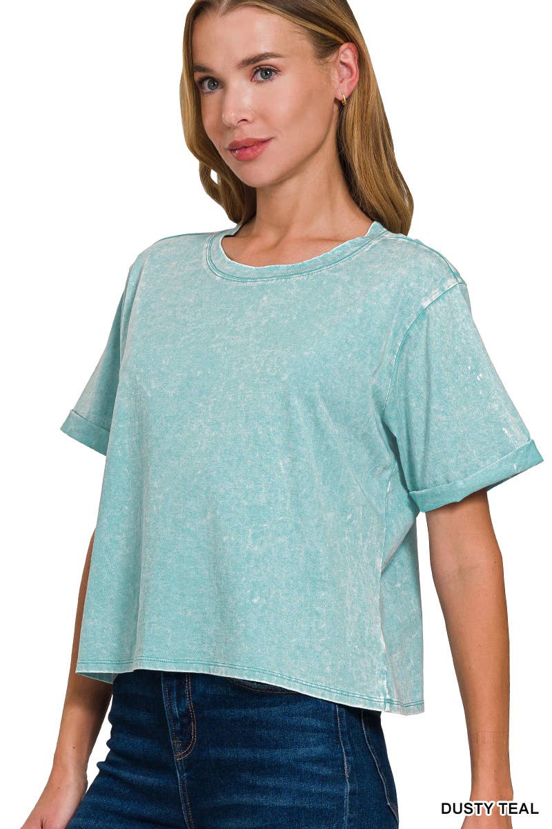 `100% Cotton Washed Tee - Zenana