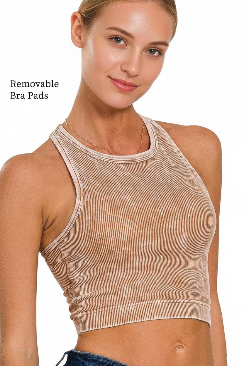 `Washed Seamless Tank Top - Zenana