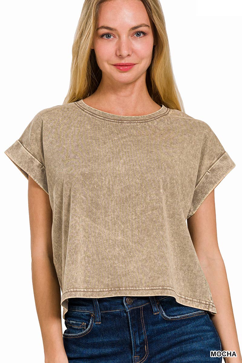 `100% Cotton Washed Tee - Zenana