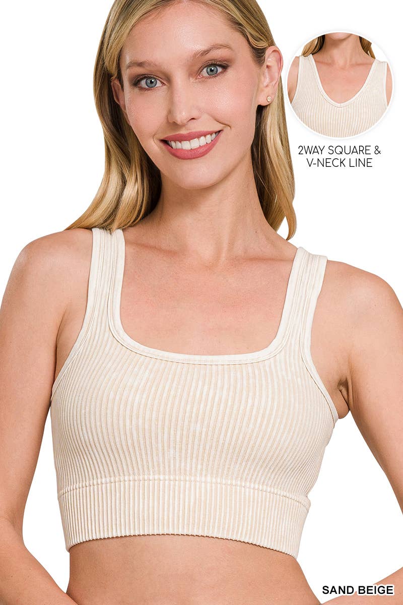 `Washed Seamless Tank Top - Zenana