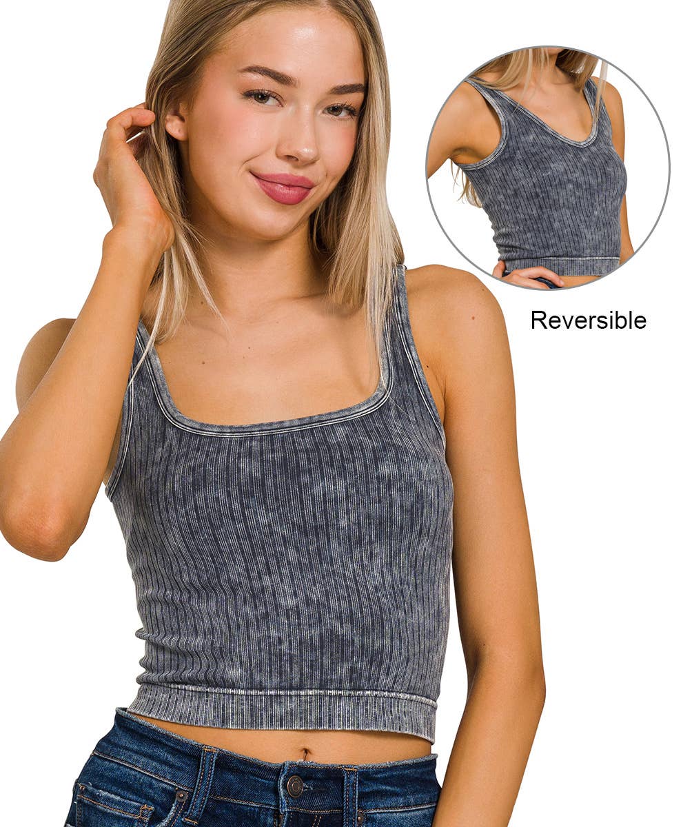`Washed Seamless Tank Top - Zenana
