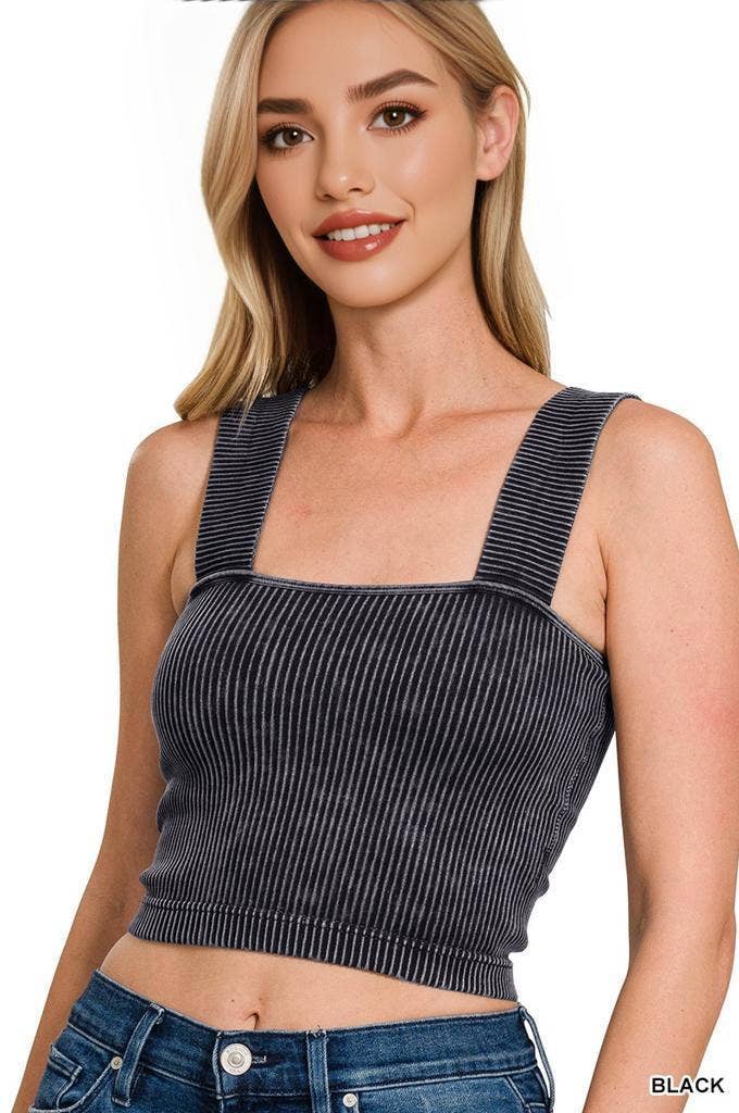 `Washed Seamless Tank Top - Zenana