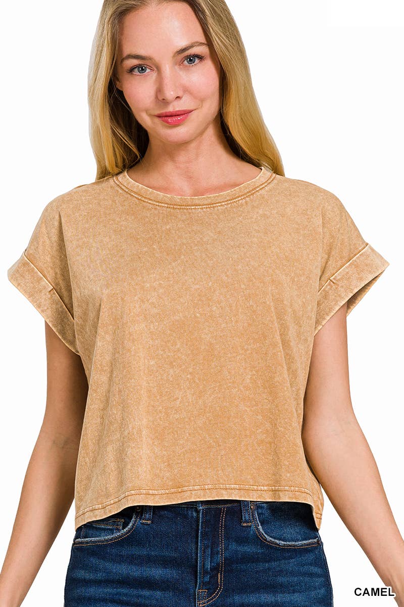 `100% Cotton Washed Tee - Zenana