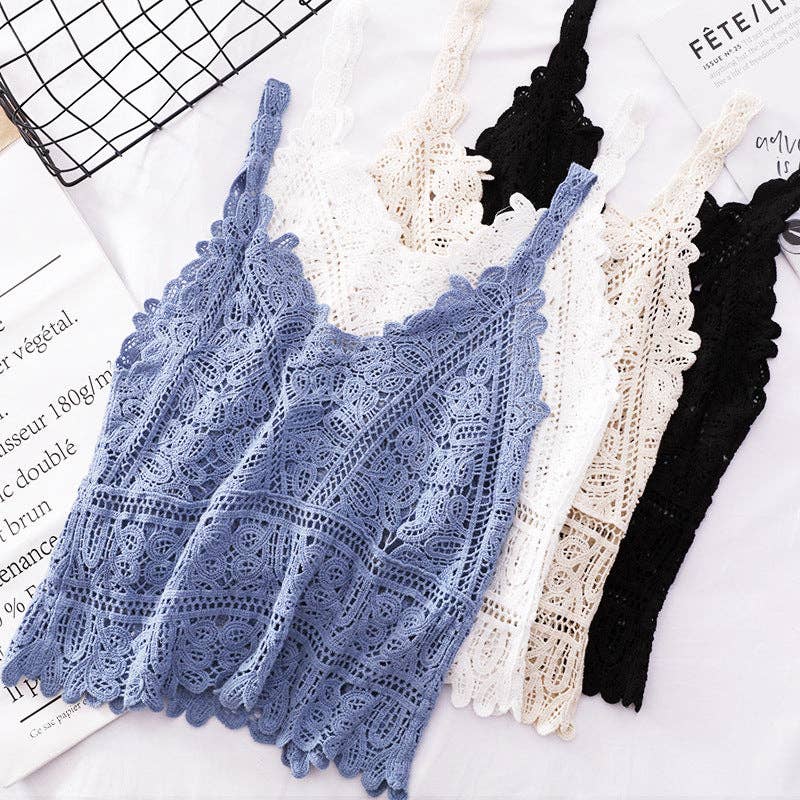 Women's leeveless Layering Crochet Lace Tank Top Vest