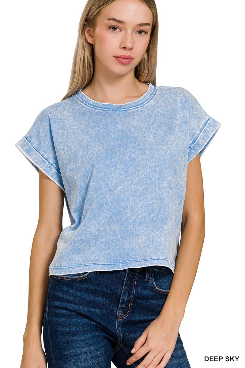 `100% Cotton Washed Tee - Zenana