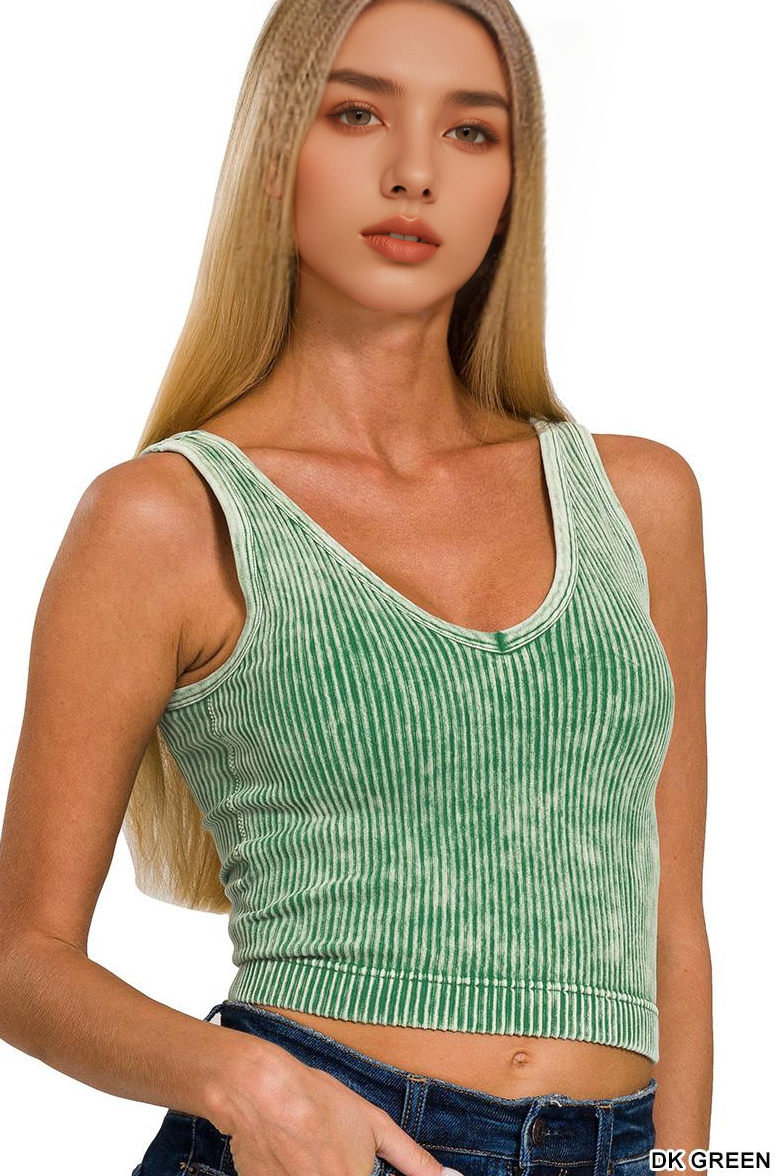`Washed Seamless Tank Top - Zenana