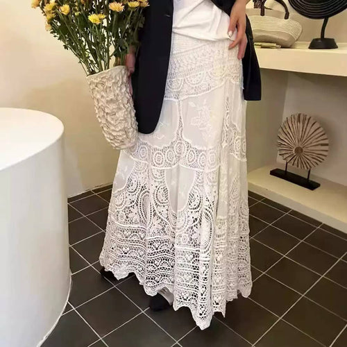 Bohemian Lace Skirt with Crochet Details