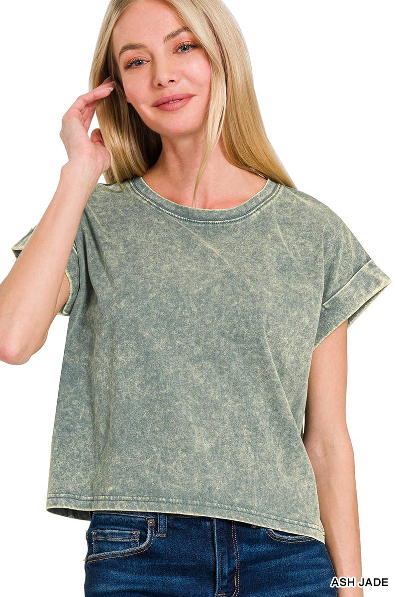 `100% Cotton Washed Tee - Zenana