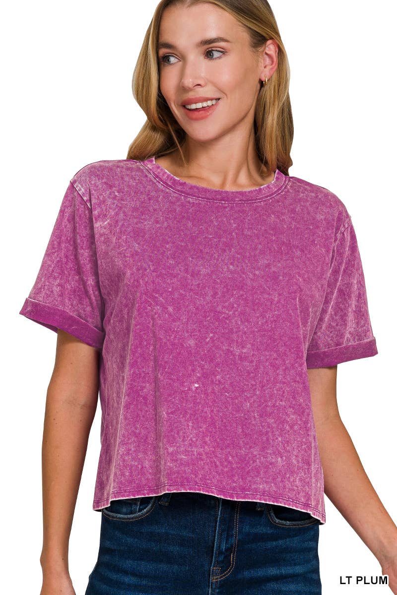 `100% Cotton Washed Tee - Zenana