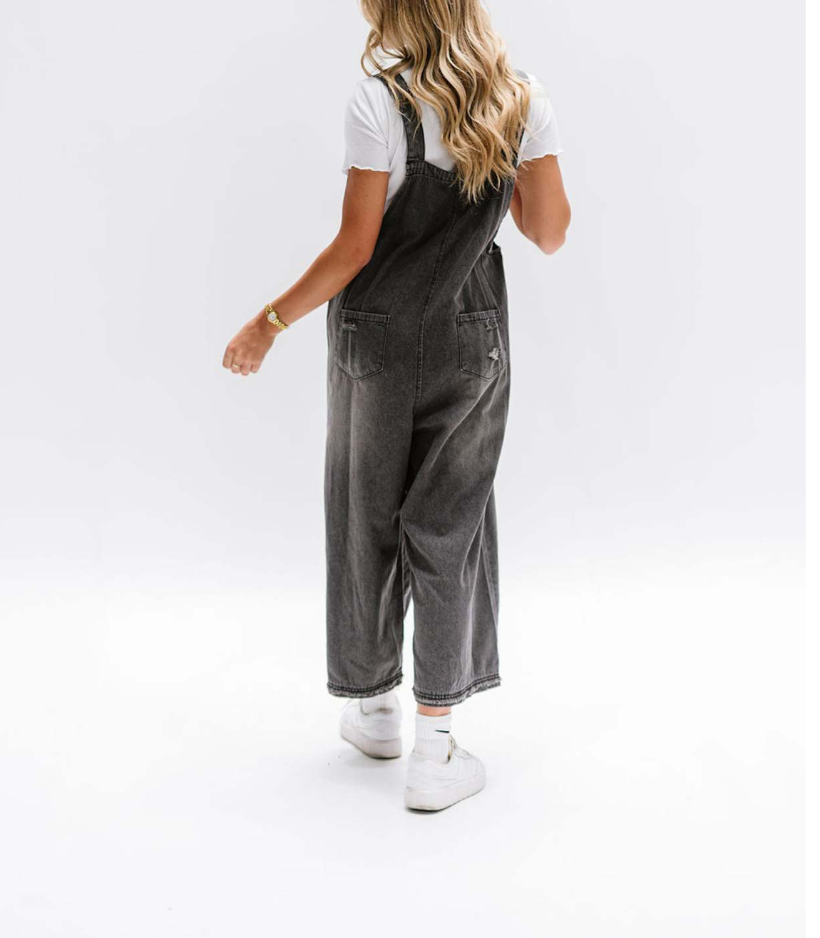 Women's Wide Leg Jumpsuit with Ripped Details Denim Overalls