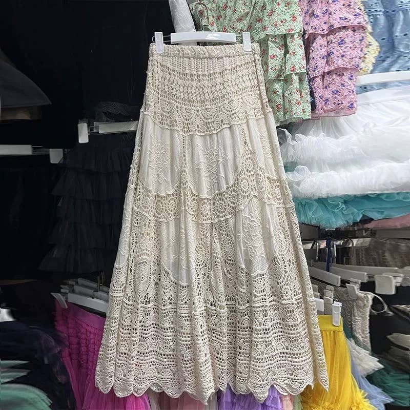 Bohemian Lace Skirt with Crochet Details