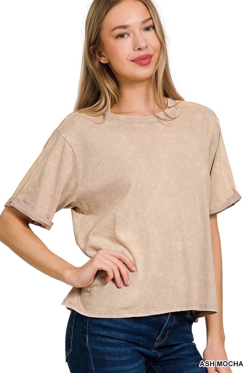 `100% Cotton Washed Tee - Zenana